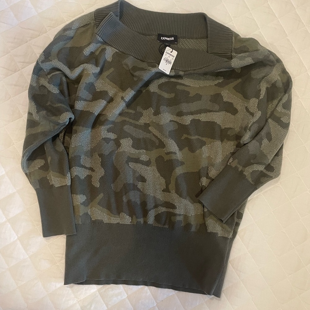 Express Camo Sweater. NWT